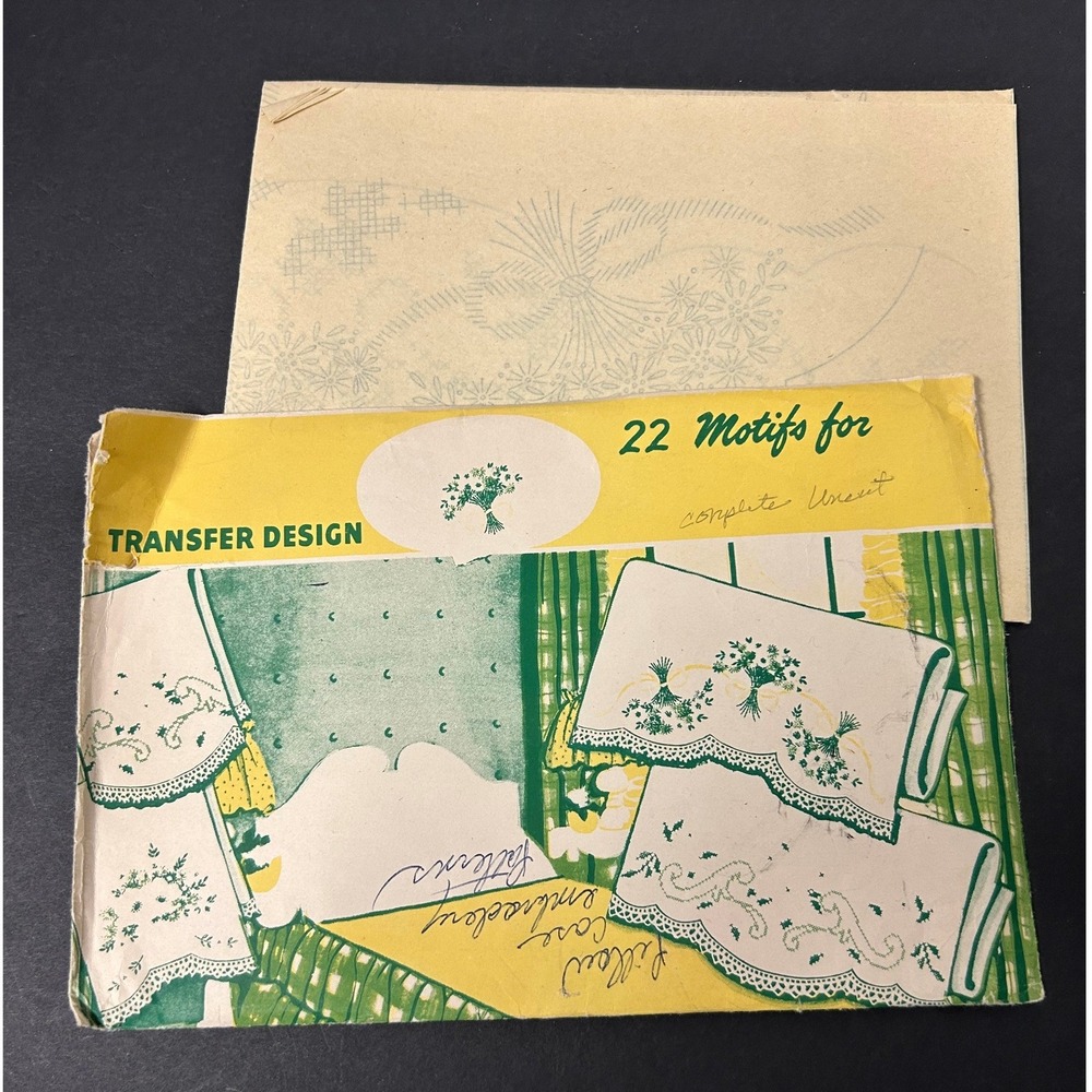 Vintage 40s-50s Superior Pattern Co Embroidery Transfers‎ Linens Towels